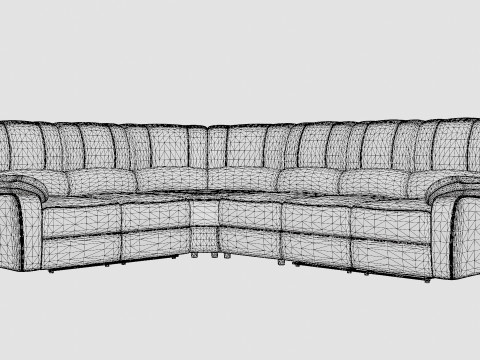 Norbo Recliner Corner Sofa Large Black 3Dモデル