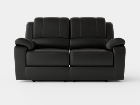 Norbo Recliner Sofa 2 Seater Artificial Leather Black 3D-Modell