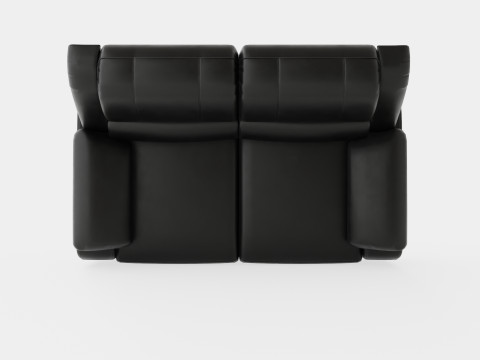 Norbo Recliner Sofa 2 Seater Artificial Leather Black 3D Model