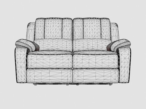 Norbo Recliner Sofa 2 Seater Artificial Leather Black 3D Model