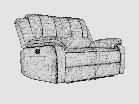 Norbo Recliner Sofa 2 Seater Artificial Leather Black 3D Model