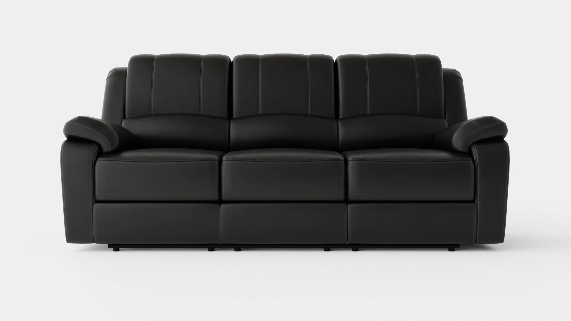 Norbo Recliner Sofa 3 Seater Artificial Leather Black 3D Model .c4d .max .obj .3ds .fbx .stl .blend