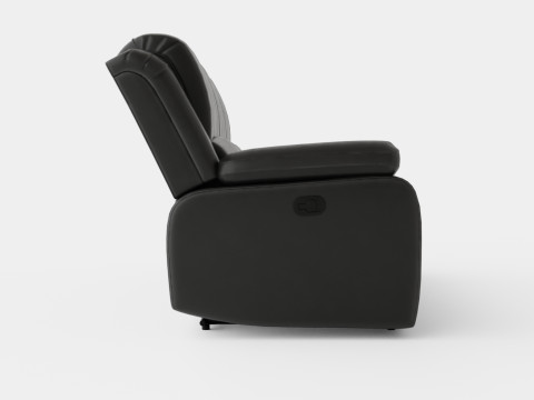 Norbo Recliner Sofa 3 Seater Artificial Leather Black 3D 모델