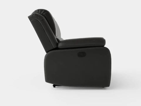 Norbo Recliner Sofa 3 Seater Artificial Leather Black 3D Model