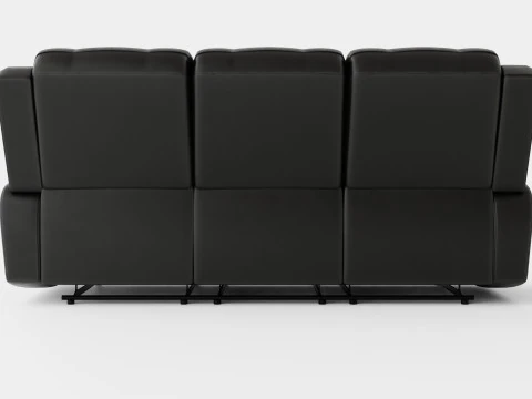 Norbo Recliner Sofa 3 Seater Artificial Leather Black 3D Model