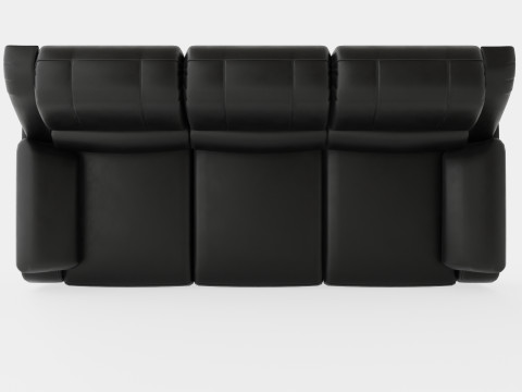 Norbo Recliner Sofa 3 Seater Artificial Leather Black 3D 모델