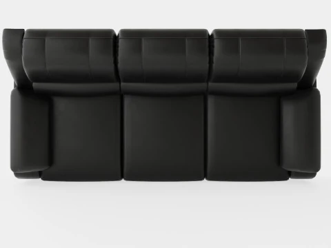 Norbo Recliner Sofa 3 Seater Artificial Leather Black 3D Model