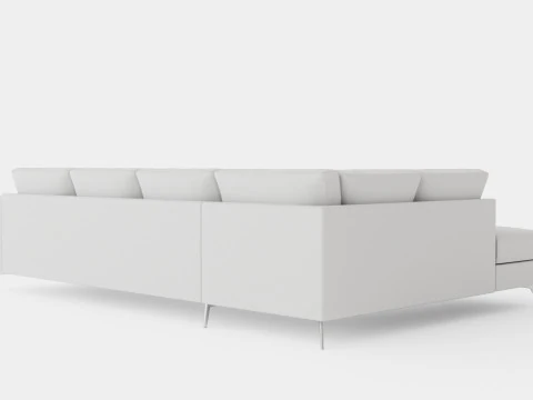 Ocean Luxury 4 Seater Sofa With Chaise Lounge Left 3D Model
