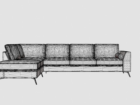 Ocean Luxury 4 Seater Sofa With Chaise Lounge Left Modèle 3D