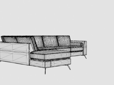 Ocean Luxury 4 Seater Sofa With Chaise Lounge Left Modèle 3D
