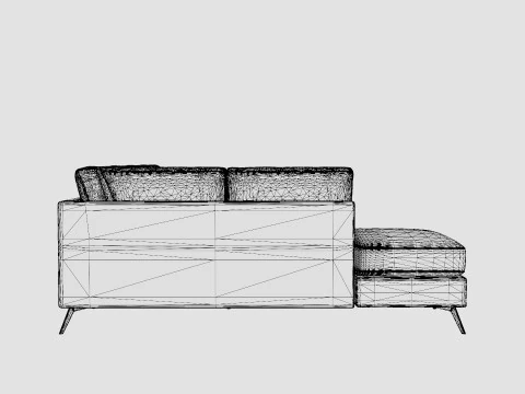 Ocean Luxury 4 Seater Sofa With Chaise Lounge Left 3D Model