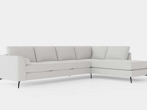Ocean Luxury 4 Seater Sofa With Chaise Lounge Right 3D 모델