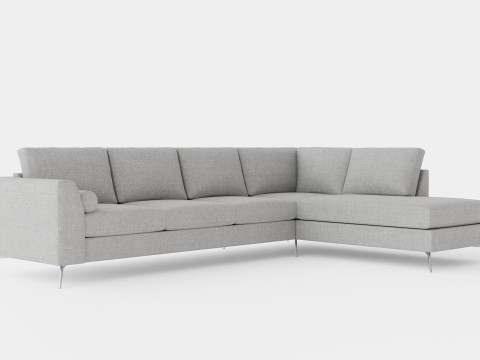 Ocean Luxury 4 Seater Sofa With Chaise Lounge Right Gray 3D 모델