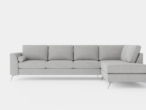Ocean Luxury 4 Seater Sofa With Chaise Lounge Right Gray Model 3D