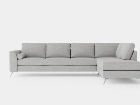 Ocean Luxury 4 Seater Sofa With Chaise Lounge Right Gray 3D Model