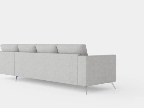 Ocean Luxury 4 Seater Sofa With Chaise Lounge Right Gray 3D Model