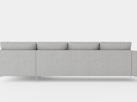 Ocean Luxury 4 Seater Sofa With Chaise Lounge Right Gray Model 3D