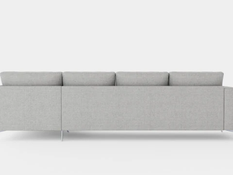 Ocean Luxury 4 Seater Sofa With Chaise Lounge Right Gray 3D Model