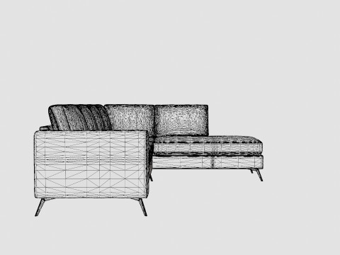 Ocean Luxury 4 Seater Sofa With Chaise Lounge Right Gray Model 3D