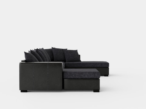 Ocean U Sofa Large With Divan Left Artificial Leather Gray Model 3D