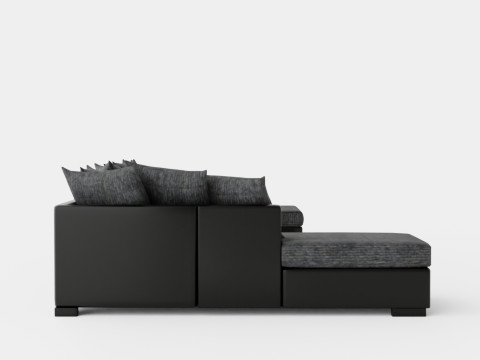 Ocean U Sofa Large With Divan Right Artificial Leather Modello 3D
