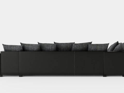 Ocean U Sofa Large With Divan Right Artificial Leather Modello 3D
