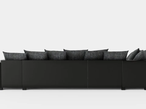 Ocean U Sofa Large With Divan Right Artificial Leather 3D Model