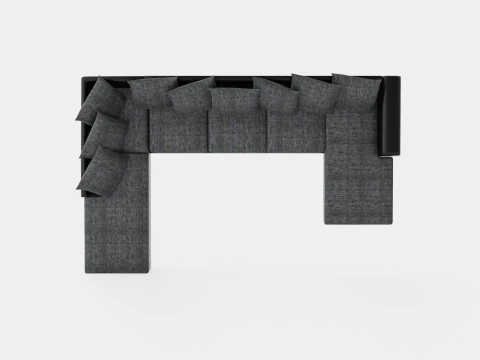 Ocean U Sofa Large With Divan Right Artificial Leather 3D Model