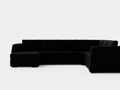 Optus Corner Sofa With Divan Reversible Black 3D Model