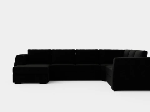 Optus コーナーソファ ディバン リバーシブル ブラック 3Dモデル