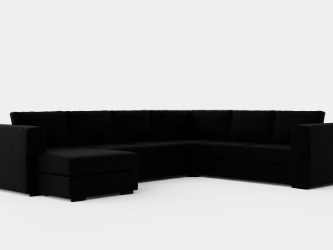 Optus Corner Sofa With Divan Reversible Black 3D Model