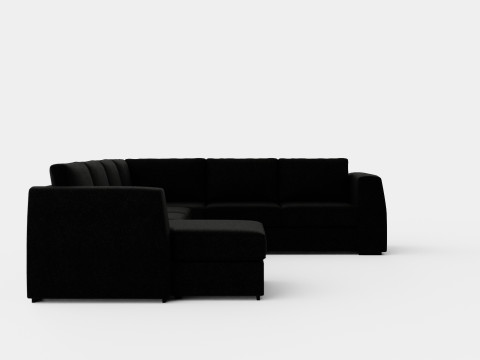 Optus Corner Sofa With Divan Reversible Black 3D Model