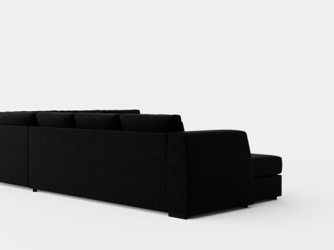 Optus Corner Sofa With Divan Reversible Black 3D Model