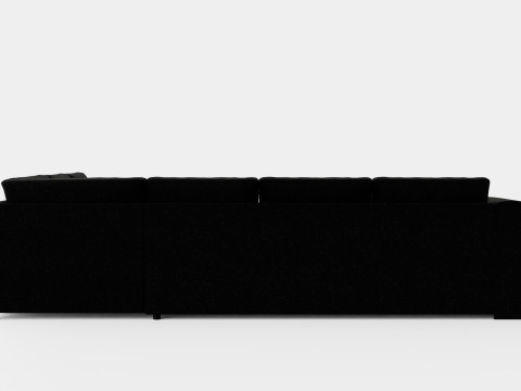 Optus Corner Sofa With Divan Reversible Black 3D Model