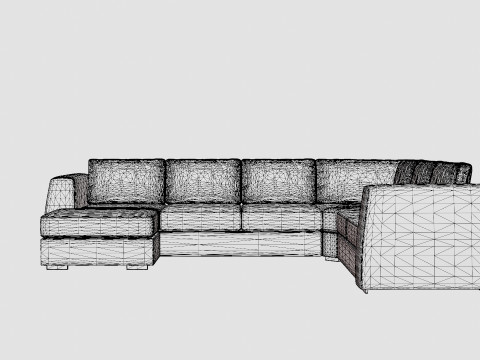 Optus Corner Sofa With Divan Reversible Black 3D Model