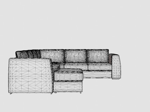 Optus Corner Sofa With Divan Reversible Black 3D Model