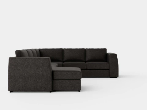 Optus Corner Sofa With Divan Reversible Dark Gray 3D Model