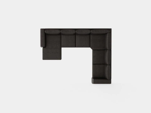Optus Corner Sofa With Divan Reversible Dark Gray 3D Model