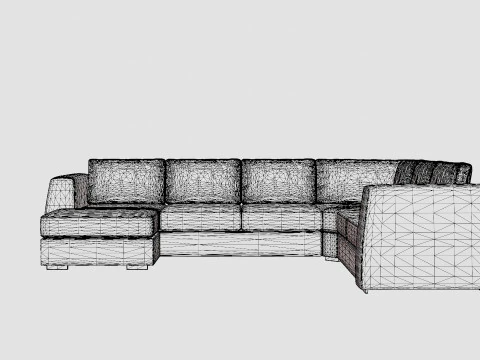 Optus Corner Sofa With Divan Reversible Dark Gray 3D Model