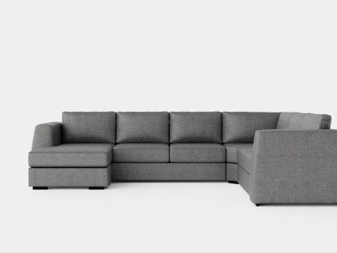 Optus Corner Sofa With Divan Reversible Light Gray 3D Model