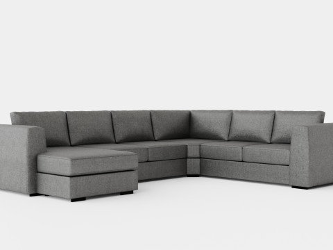 Optus Corner Sofa With Divan Reversible Light Gray Modelo 3D