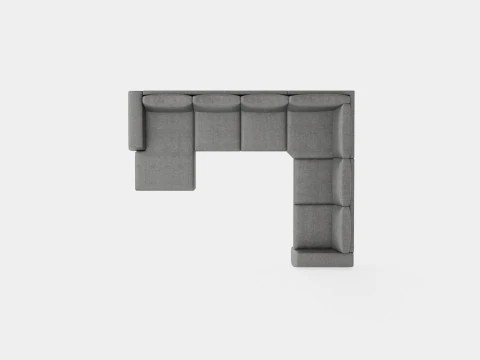Optus Corner Sofa With Divan Reversible Light Gray 3D Model