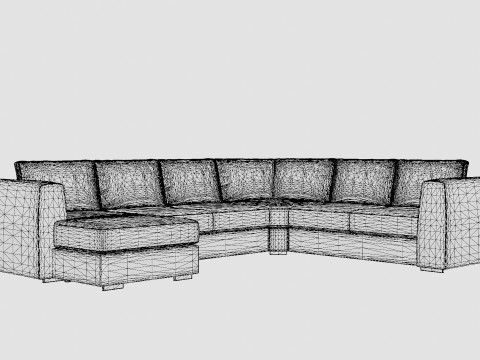 Optus Corner Sofa With Divan Reversible Light Gray Modelo 3D