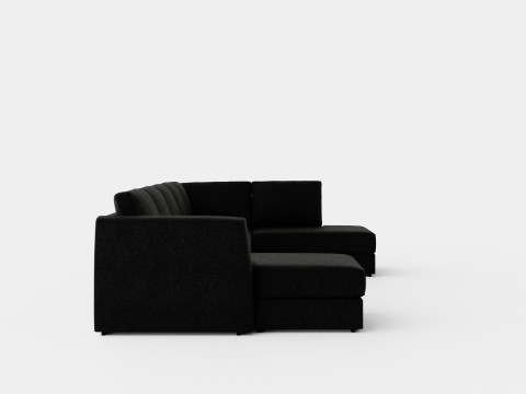 Optus U Sofa Large With Divan Left Black 3D Model