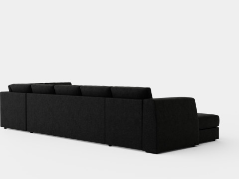 Optus U Sofa Large With Divan Left Black 3D Model