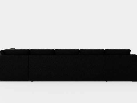 Optus U Sofa Large With Divan Left Black 3D Model