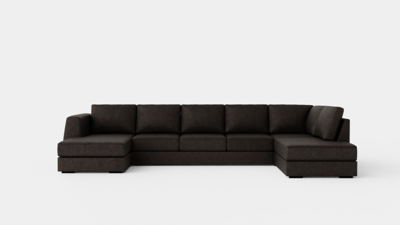 Optus U Sofa Large With Divan Left Dark Gray 3D Model .c4d .max .obj .3ds .fbx .stl .blend
