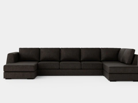 Optus U Sofa Large With Divan Left Dark Gray 3D Model