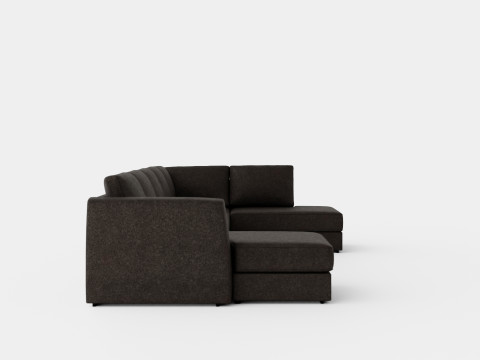 Optus U Sofa Large With Divan Left Dark Gray 3D Model