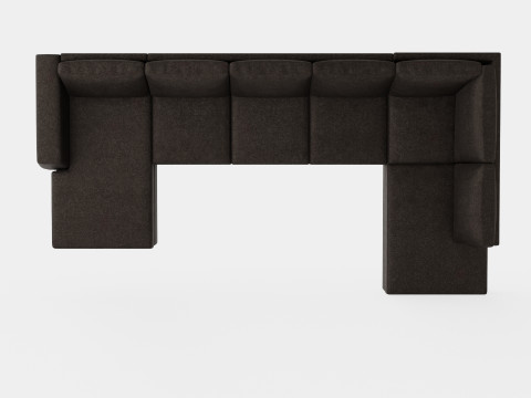 Optus U Sofa Large With Divan Left Dark Gray 3D Model